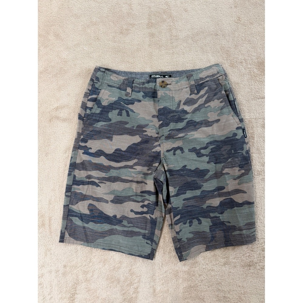 O'Neill Hybrid Shorts Mens Size 28 Camo Print‎ design stretch fabric EUC
